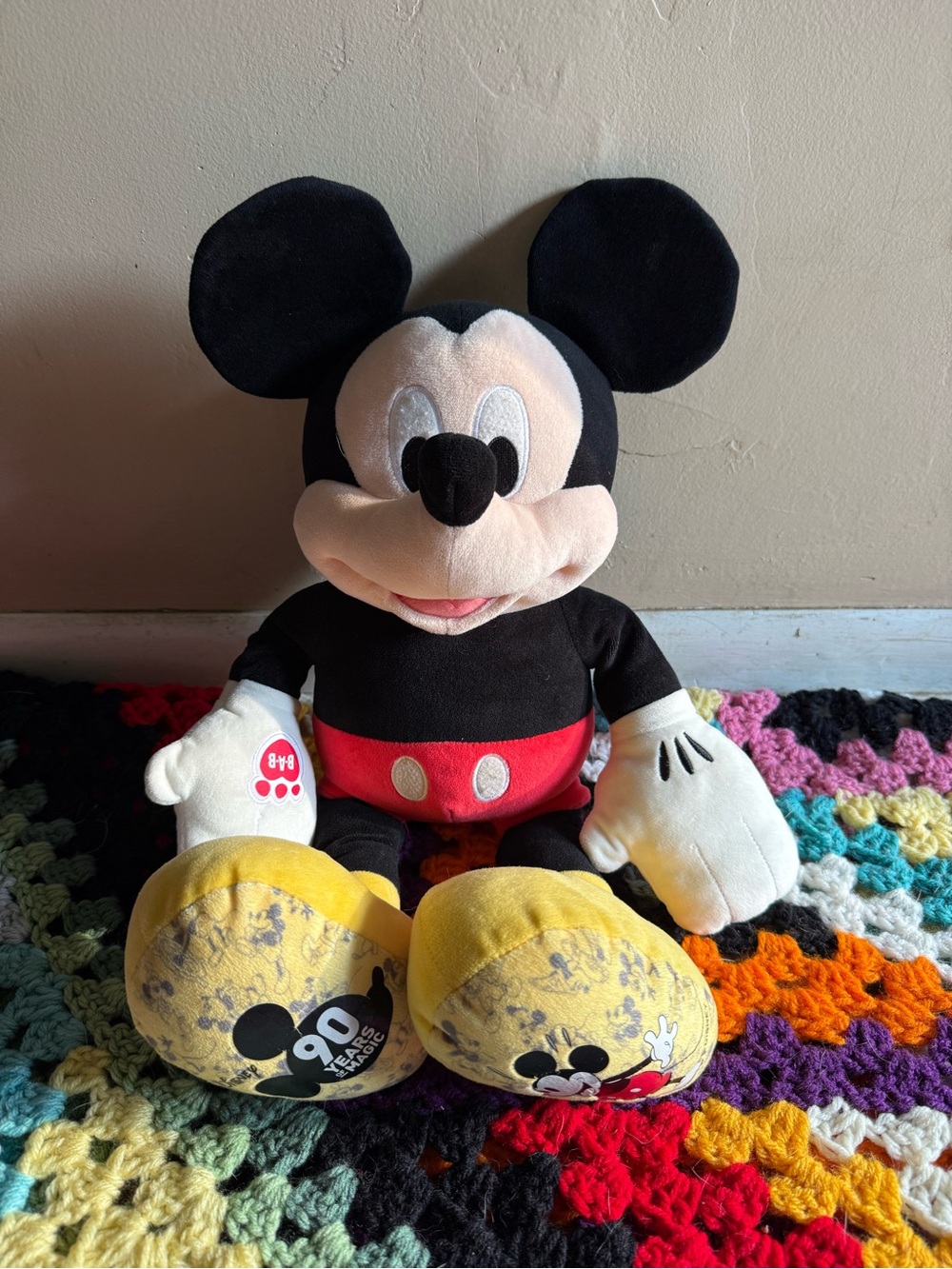 Disney Build-A-Bear Workshop 90th Anniversary Mickey Mouse Plush Toy